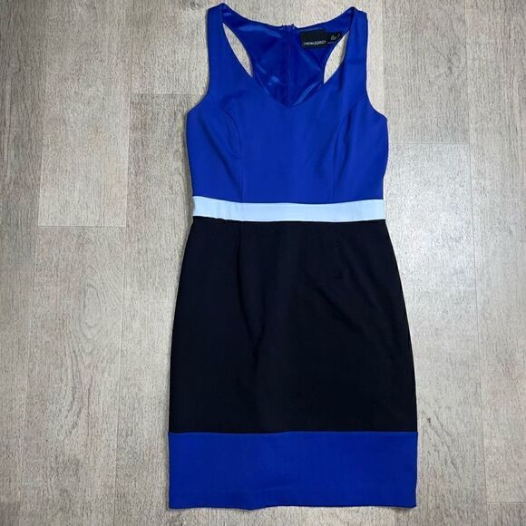 Cynthia Rowley, Black & Blue Bodycon Colorblock Mini Dress, Women’s Small - Picture 2 of 10